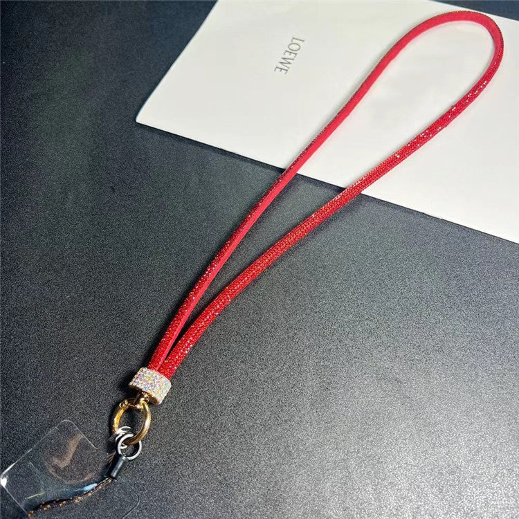 120cm Crossbody Cell Phone Lanyard Strap with Tether Tab Flashing Rhinestone Decor - Style H