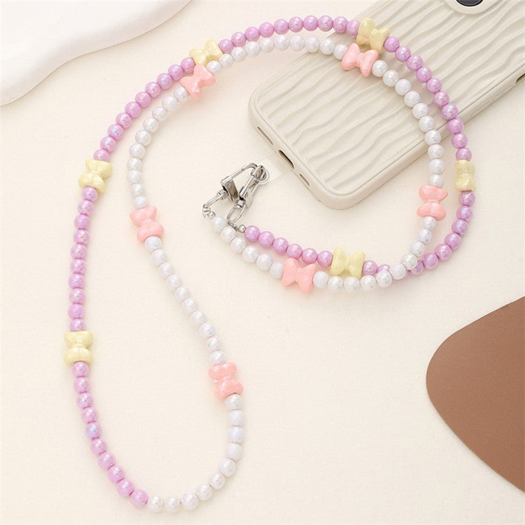 110cm Phone Lanyard 8mm Bead Shoulder Neck Strap for Cell Phones - Style C