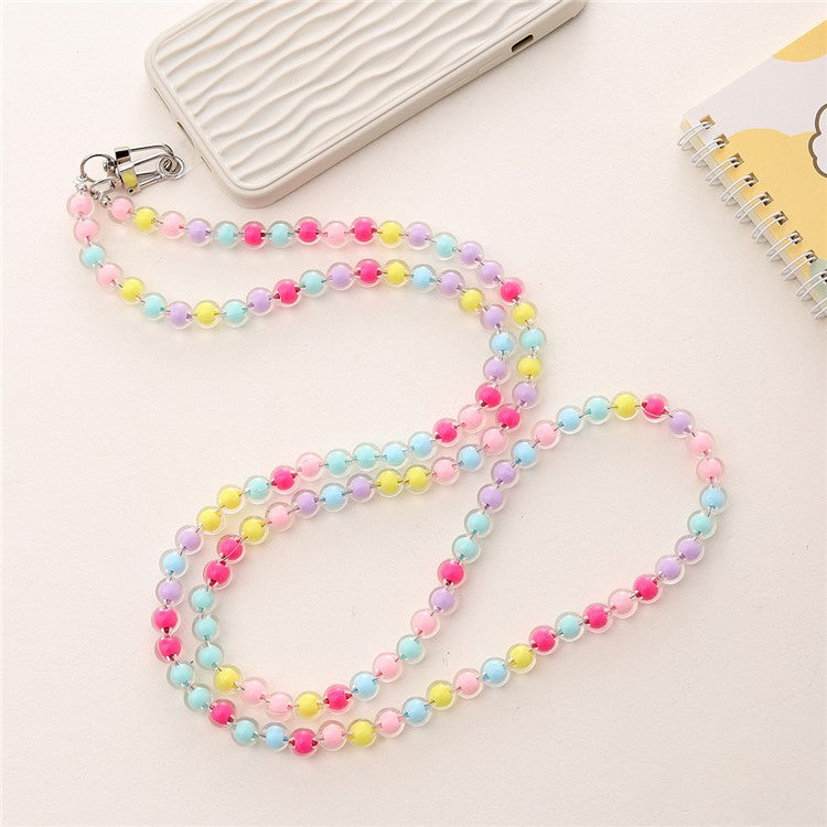 110cm Mobile Phone Chain Beaded Style Universal Phone Lanyard with Patch - Style A