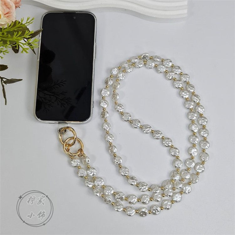 110cm Mobile Phone Chain Beaded Style Universal Phone Lanyard with Patch - Style C