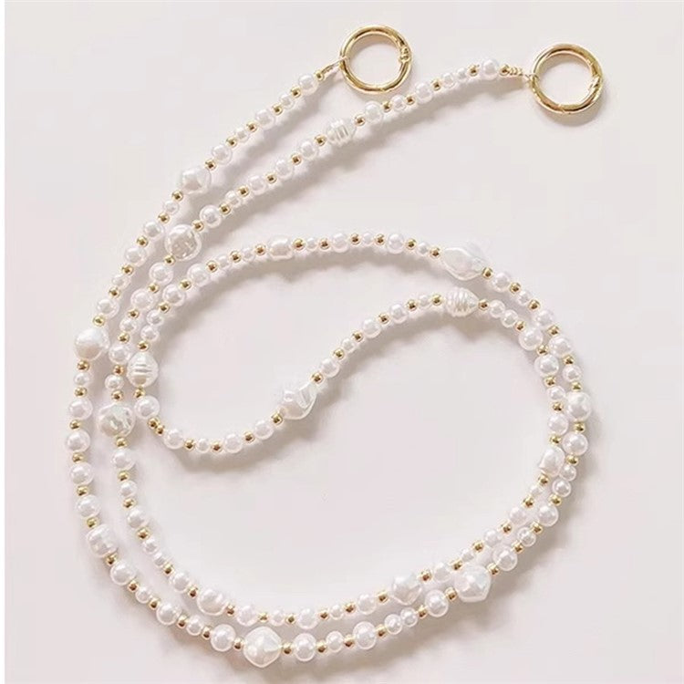 110cm Mobile Phone Chain Beaded Style Universal Phone Lanyard with Patch - Style G