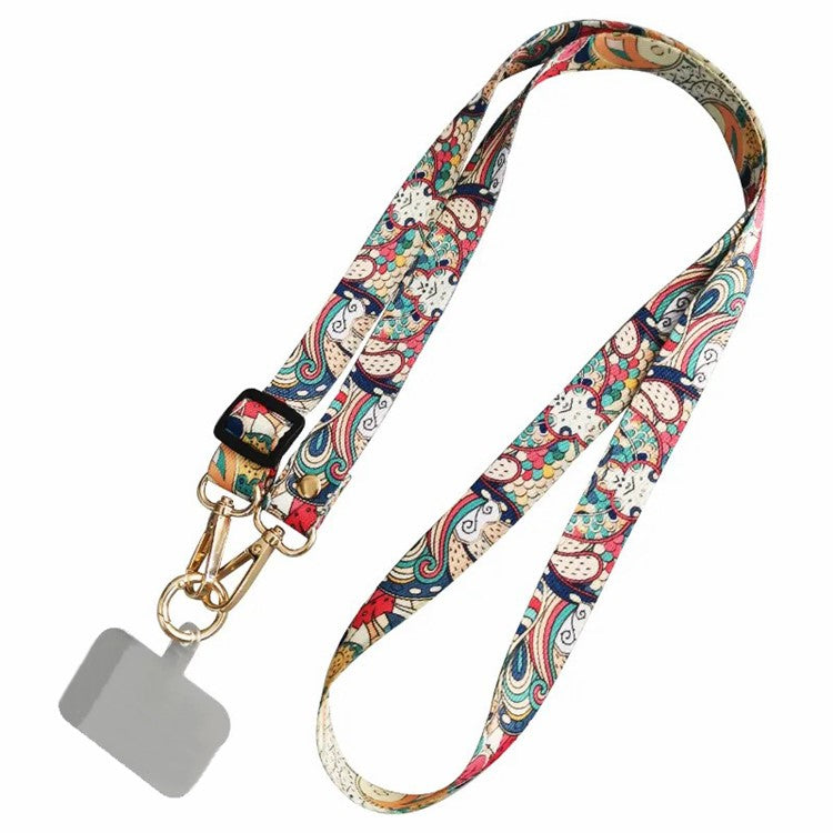 20mm Mobile Phone Strap 33.5-60cm Adjustable Cell Phone Lanyard with Tether Tab - Style B