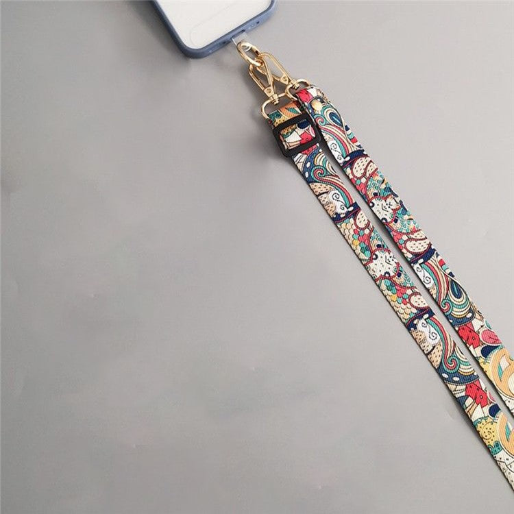 20mm Mobile Phone Strap 33.5-60cm Adjustable Cell Phone Lanyard with Tether Tab - Style B