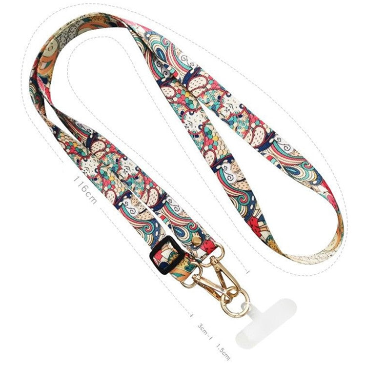 20mm Mobile Phone Strap 33.5-60cm Adjustable Cell Phone Lanyard with Tether Tab - Style B