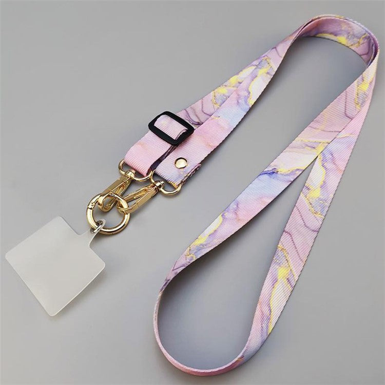 20mm Mobile Phone Strap 33.5-60cm Adjustable Cell Phone Lanyard with Tether Tab - Style E