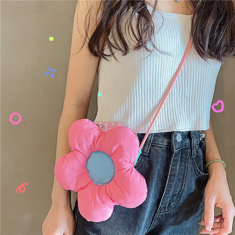 Phone Crossbody Lanyard Back Clip Flower Design Phone Holder for Outdoor Activities