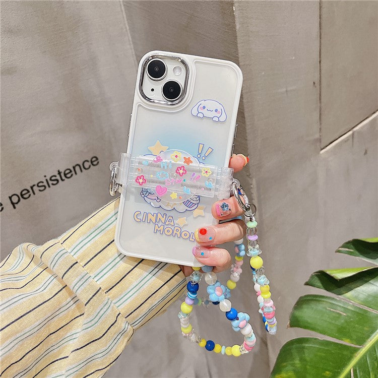 Universal Phone Lanyard Flowers Crossbody Mobile Phone Strap with Back Clip - Blue