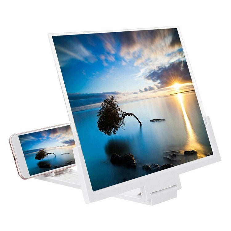 F3 14-inch Phone Screen Magnifier HD Movie Viewing Screen Videos Magnifying Foldable Stand - White