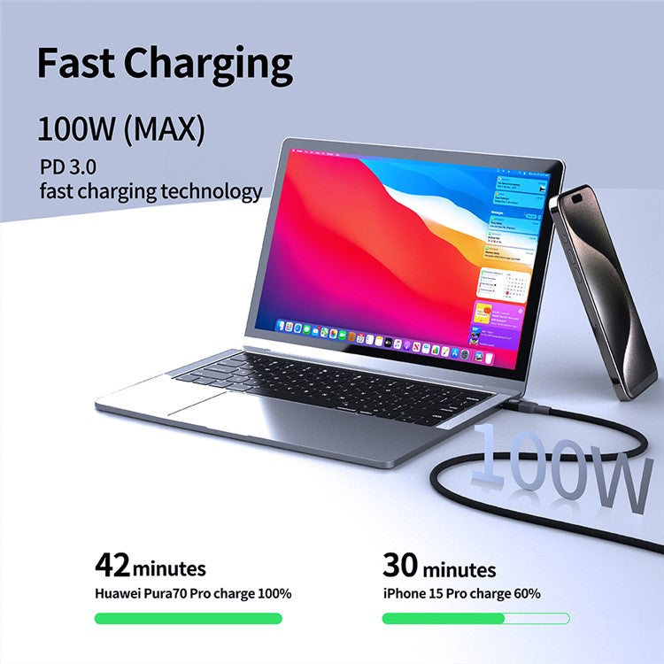 NILLKIN Magnetic 100W Fast Charging Data Cable Type-C to Type-C 480Mbps Transfer Speed