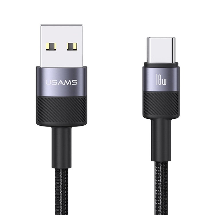 USAMS SJ718 Type-C 3A Aluminum Alloy Charging Data Cable - SY Series 1.2m, Tarnish