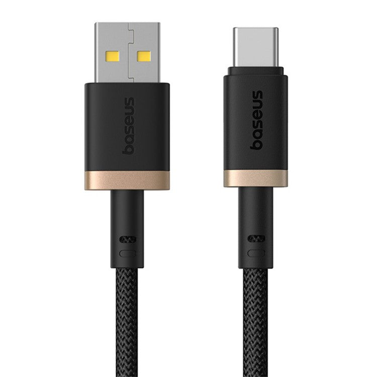 BASEUS Dura Series USB-A to USB-C PD 60W Fast Charging Cable Data Cord, Length: 2m - Gold+Black