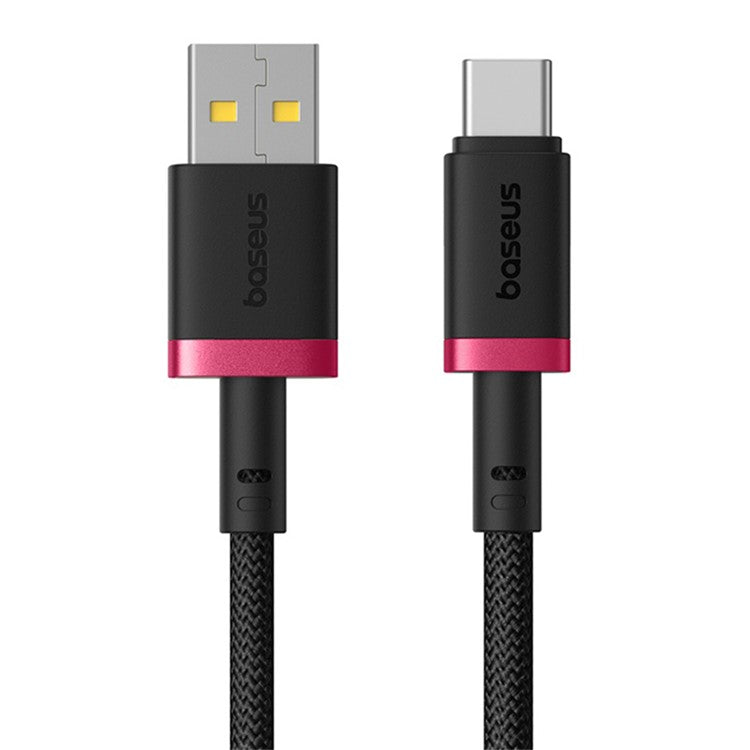 BASEUS Dura Series USB-A to USB-C PD 60W Fast Charging Cable Data Cord, Length: 2m - Red+Black