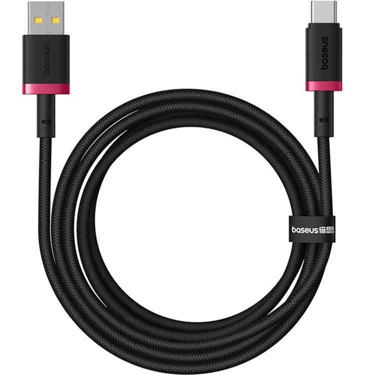 BASEUS Dura Series USB-A to USB-C PD 60W Fast Charging Cable Data Cord, Length: 2m - Red+Black