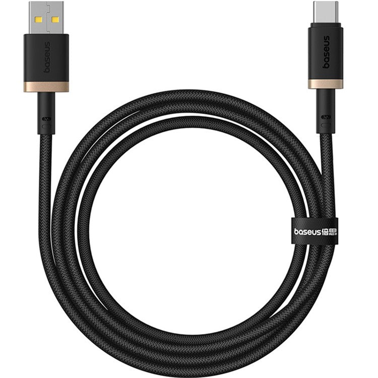 BASEUS Dura Series USB-A to USB-C PD 60W Fast Charging Cable Data Cord, Length: 1m - Gold+Black