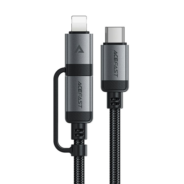 ACEFAST C20-01 1.2m USB-C to USB-C + iP Data Cable Braided 60W Fast Charging Cord