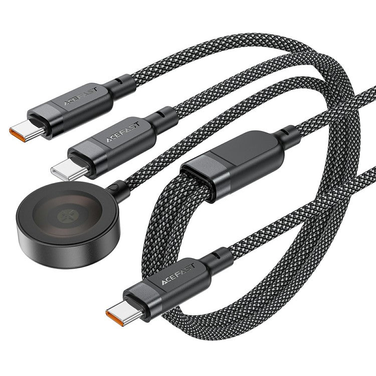 ACEFAST C6-11 100W+10W Fast Charging Data Cable USB-C to 2xUSB-C+Wireless Charger Cord