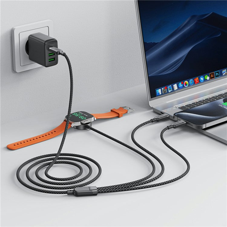 ACEFAST C6-11 100W+10W Fast Charging Data Cable USB-C to 2xUSB-C+Wireless Charger Cord