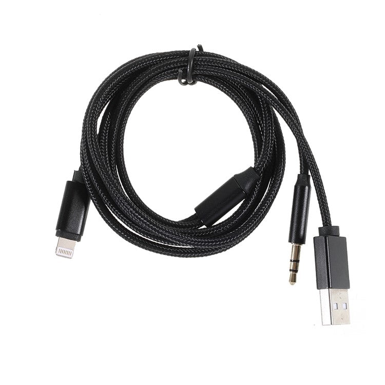 Lightning to 3.5mm + USB Charging Audio AUX Adapter Cable for iPhone iPad