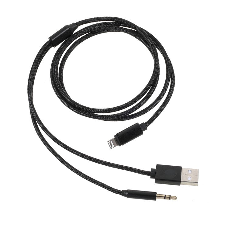 Lightning to 3.5mm + USB Charging Audio AUX Adapter Cable for iPhone iPad