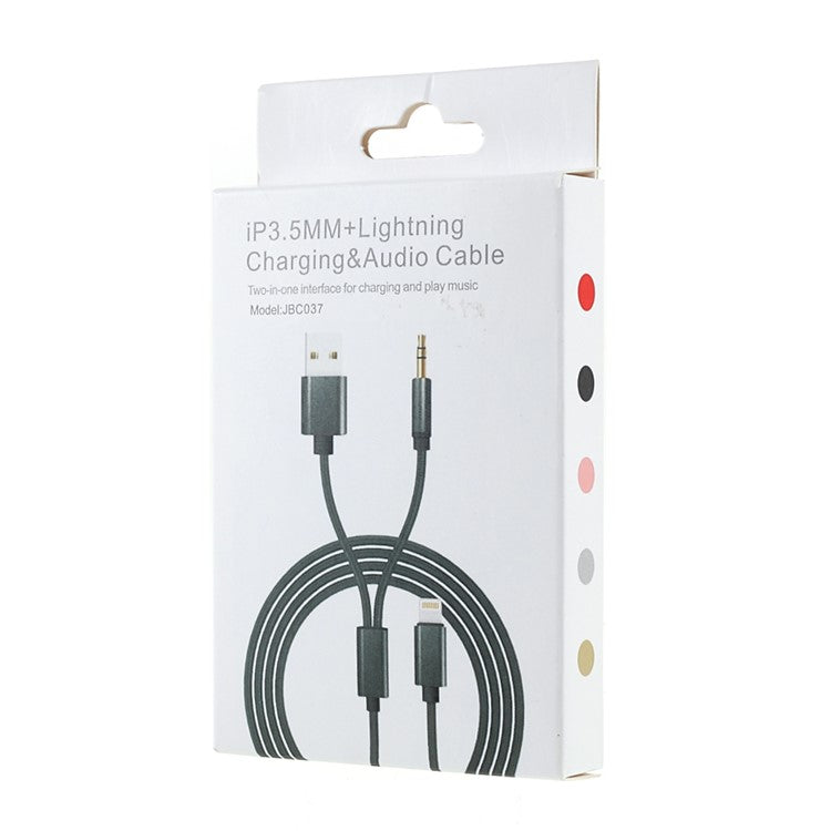 Lightning to 3.5mm + USB Charging Audio AUX Adapter Cable for iPhone iPad