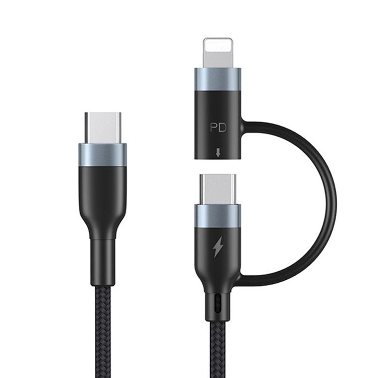 2-in-1 1m 60W PD USB-C to Type-C / Lightning Fast Charging Cable