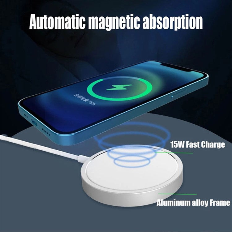 15W Cell Phone Magnetic Wireless Charger Qi Wireless Fast Charging Dock for iPhone 12 Series