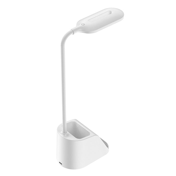 HT-507 3-in-1 Eye Protection LED Desk Lamp 15W Phone Wireless Charger Pen Holder - White