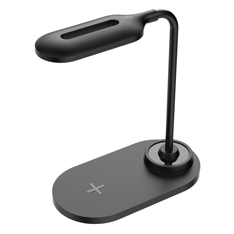 HT-510 2-in-1 Eye Protection LED Desk Lamp 15W Phone Wireless Charger - Black