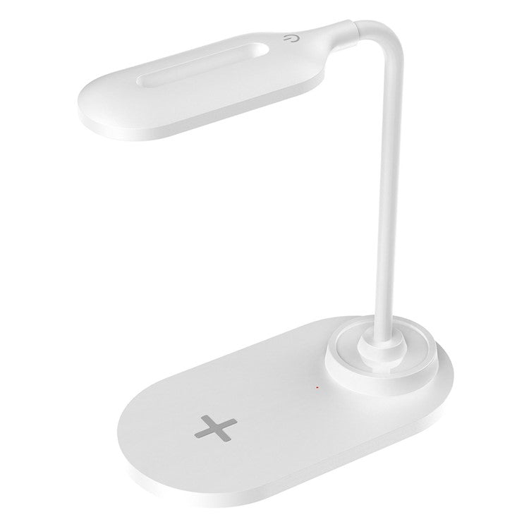 HT-510 2-in-1 Eye Protection LED Desk Lamp 15W Phone Wireless Charger - White