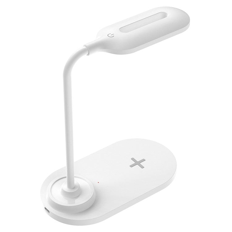 HT-510 2-in-1 Eye Protection LED Desk Lamp 15W Phone Wireless Charger - White