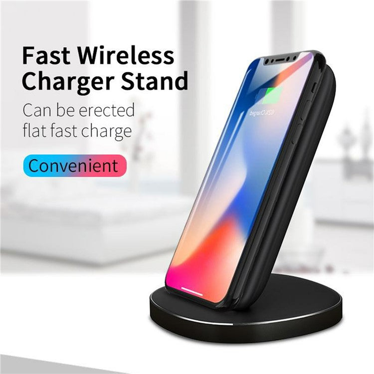 Wireless Charger 15W Fast Charging Stand Desk Phone Charger Pad - Black