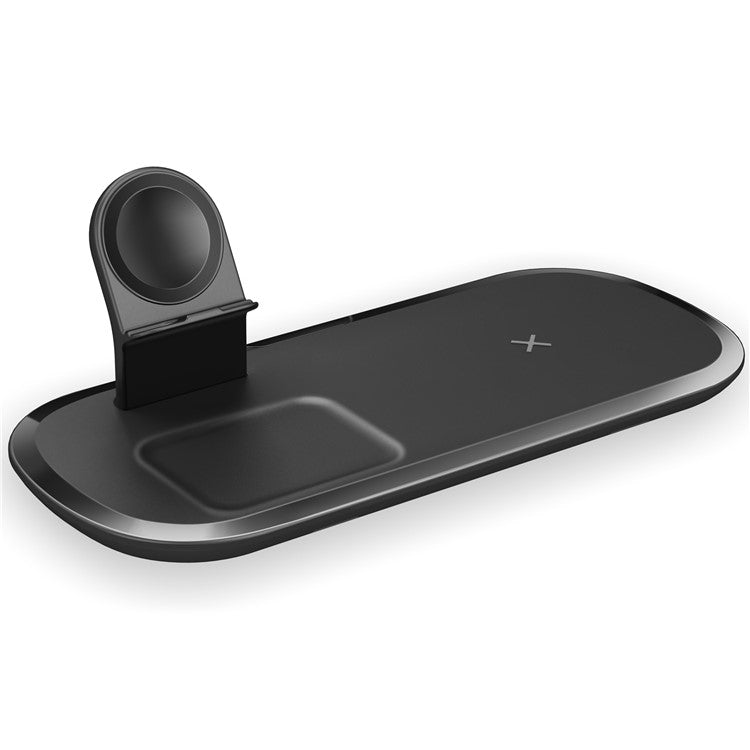 Wireless Charger for iPhone / AirPods / Apple Watch, Charging Station Stand 3-In-1 Charging Pad - Black