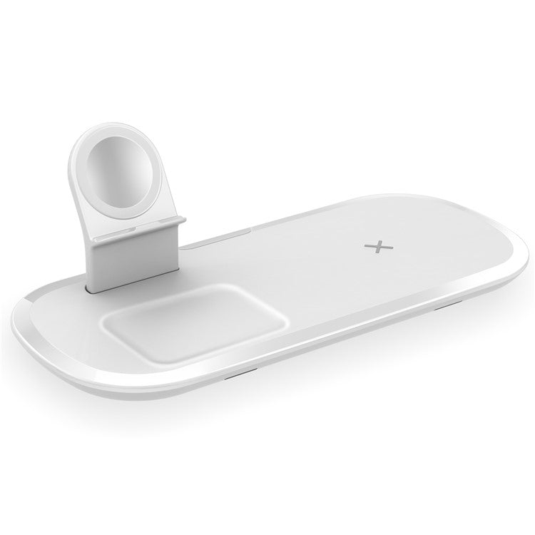 Wireless Charger for iPhone / AirPods / Apple Watch, Charging Station Stand 3-In-1 Charging Pad - White