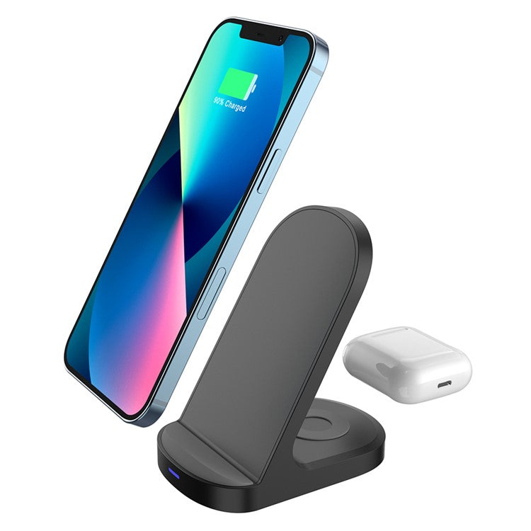 HT-511 15W Wireless Charger Stand for iPhone Charging Pad for AirPods - Black