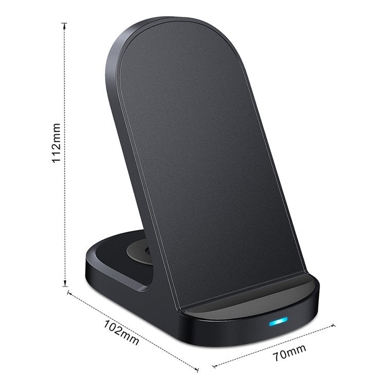 HT-511 15W Wireless Charger Stand for iPhone Charging Pad for AirPods - Black