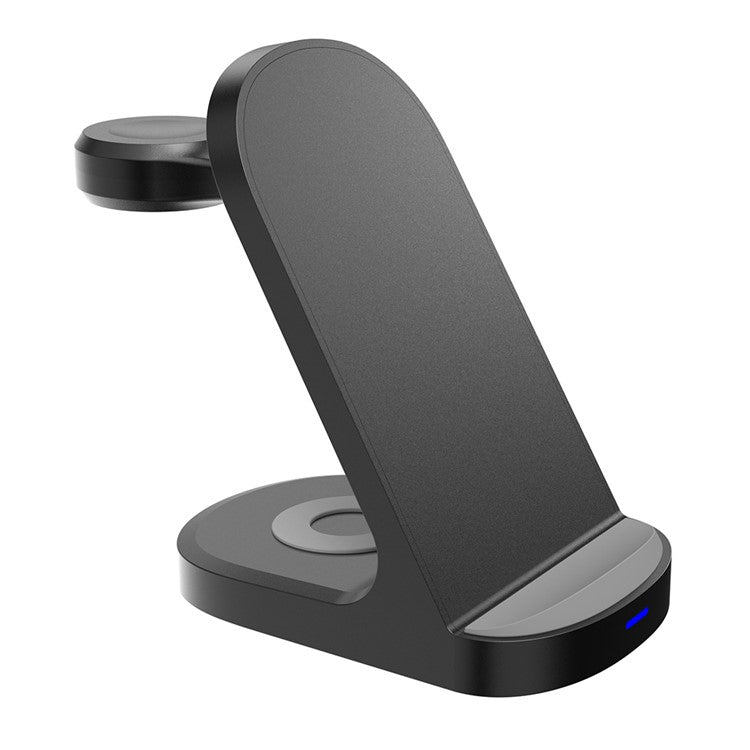 HT-512 For iPhone AirPods Apple Watch 15W Wireless Charger Fast Charging Stand Desk Phone Holder - Black