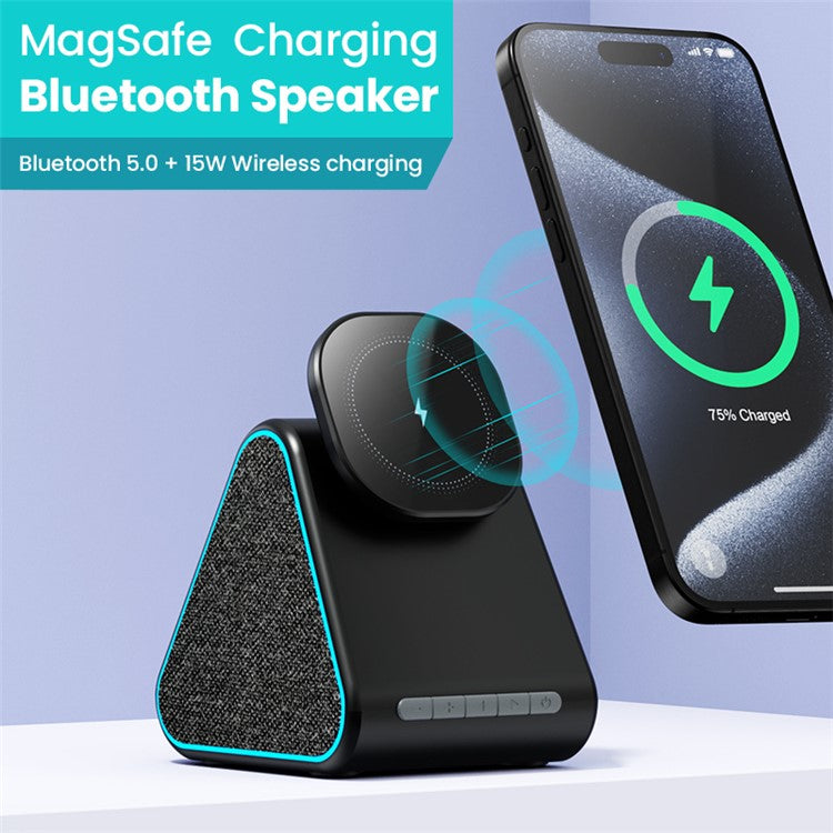 DM-23 15W Wireless Charger Phone Charging Pad Desktop Display Stand Bluetooth Speaker