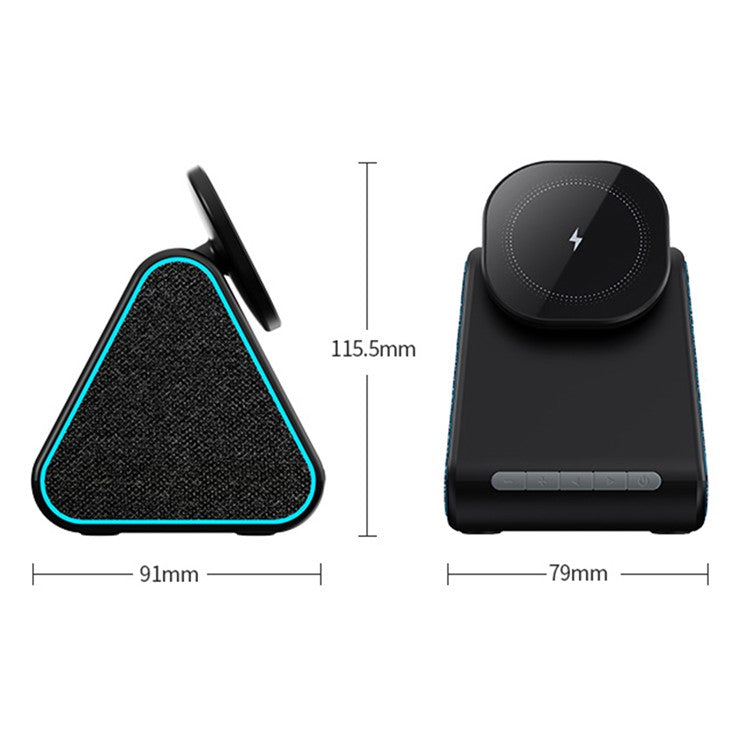 DM-23 15W Wireless Charger Phone Charging Pad Desktop Display Stand Bluetooth Speaker