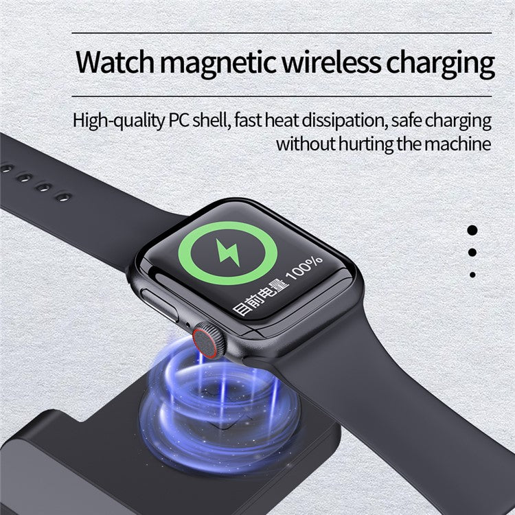 B20 For Samsung Watch Wireless Charger Phone Earphone Charging Stand - Black