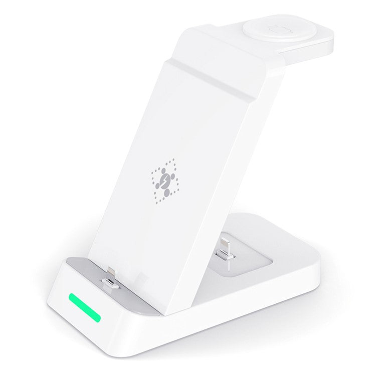 B20 For Apple Watch Wireless Charger Phone Earphone Desktop Charging Stand - White