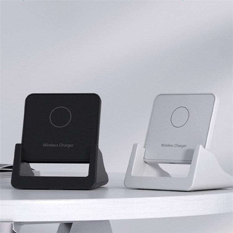 CY-600 15W Fast Charging Dock Vertical Wireless Charger for Apple Xiaomi Samsung (1st Generation) - White