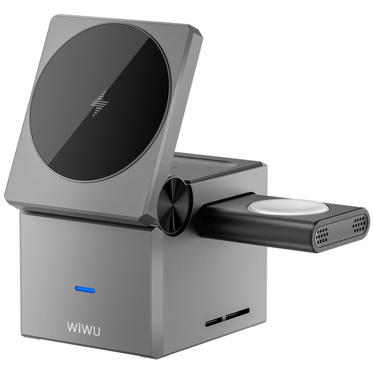 WIWU Wi-W030 For iPhone / Apple Watch / AirPods 3-in-1 Wireless Charging Stand Magnetic Wireless Charger