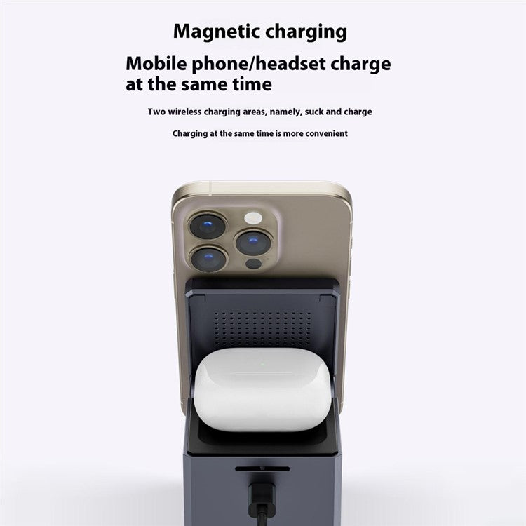 WIWU Wi-W030 For iPhone / Apple Watch / AirPods 3-in-1 Wireless Charging Stand Magnetic Wireless Charger