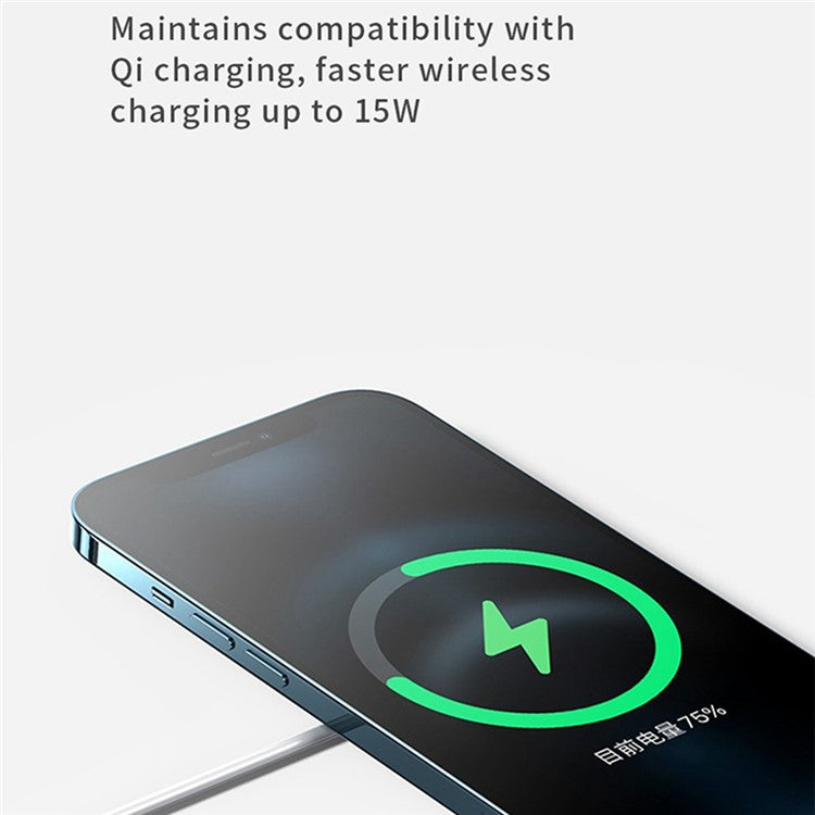 WIWU W009 Magnetic Wireless Charger Round Phone Charging Pad with Type-C Cable