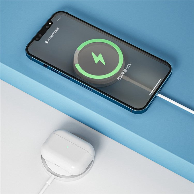 WIWU W009 Magnetic Wireless Charger Round Phone Charging Pad with Type-C Cable