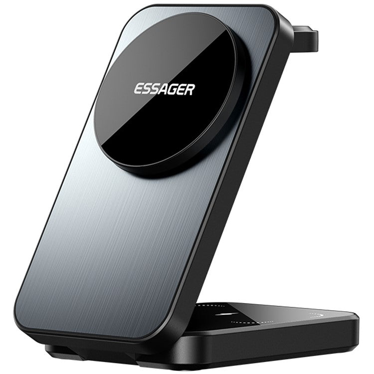 ESSAGER 15W Desktop 3-in-1 Magnetic Wireless Charger for Phone / Earphone / Smart Watch Foldable Charging Station