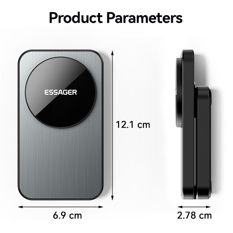 ESSAGER 15W Desktop 3-in-1 Magnetic Wireless Charger for Phone / Earphone / Smart Watch Foldable Charging Station