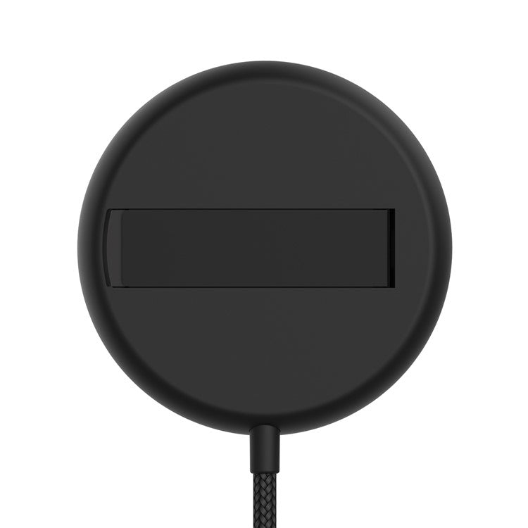 YF-M3C For iPhone 15-12 Qi2 Certified Aluminum Alloy 15W Max Magnetic Wireless Charger Pad with Bracket - Black