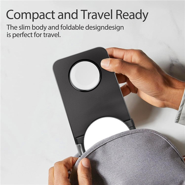 F8 For iPhone / iWatch / AirPods 3-in-1 Charging Stand Foldable Magnetic Wireless Charger