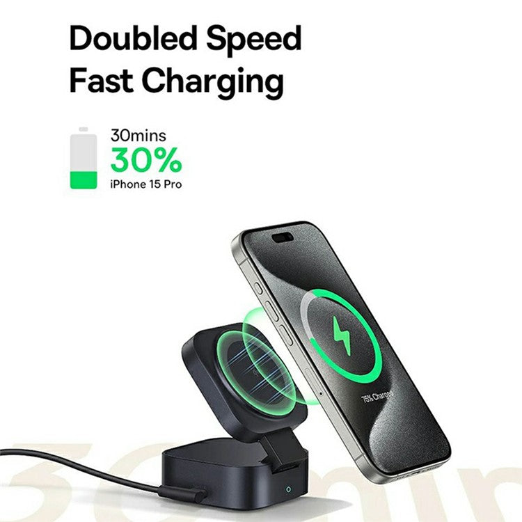 BASEUS Picogo Series 2-in-1 Magnetic Wireless Charger Qi2 67W with Retractable USB-C Cable for iPhone MacBook AirPods Pro